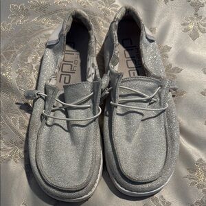 Hey Dude Women’s Silver Casual Shoes